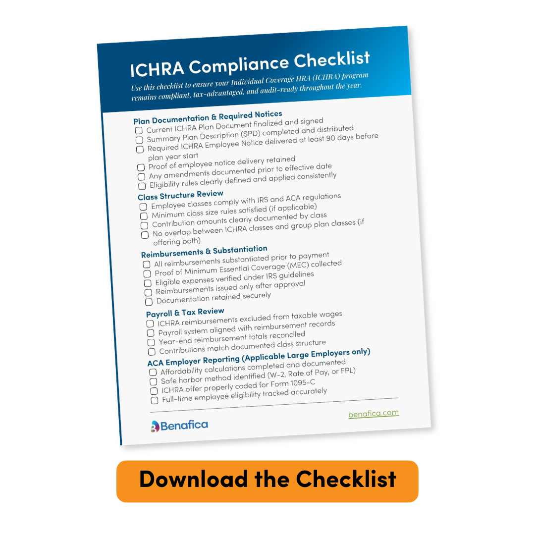 ICHRA compliance checklist download