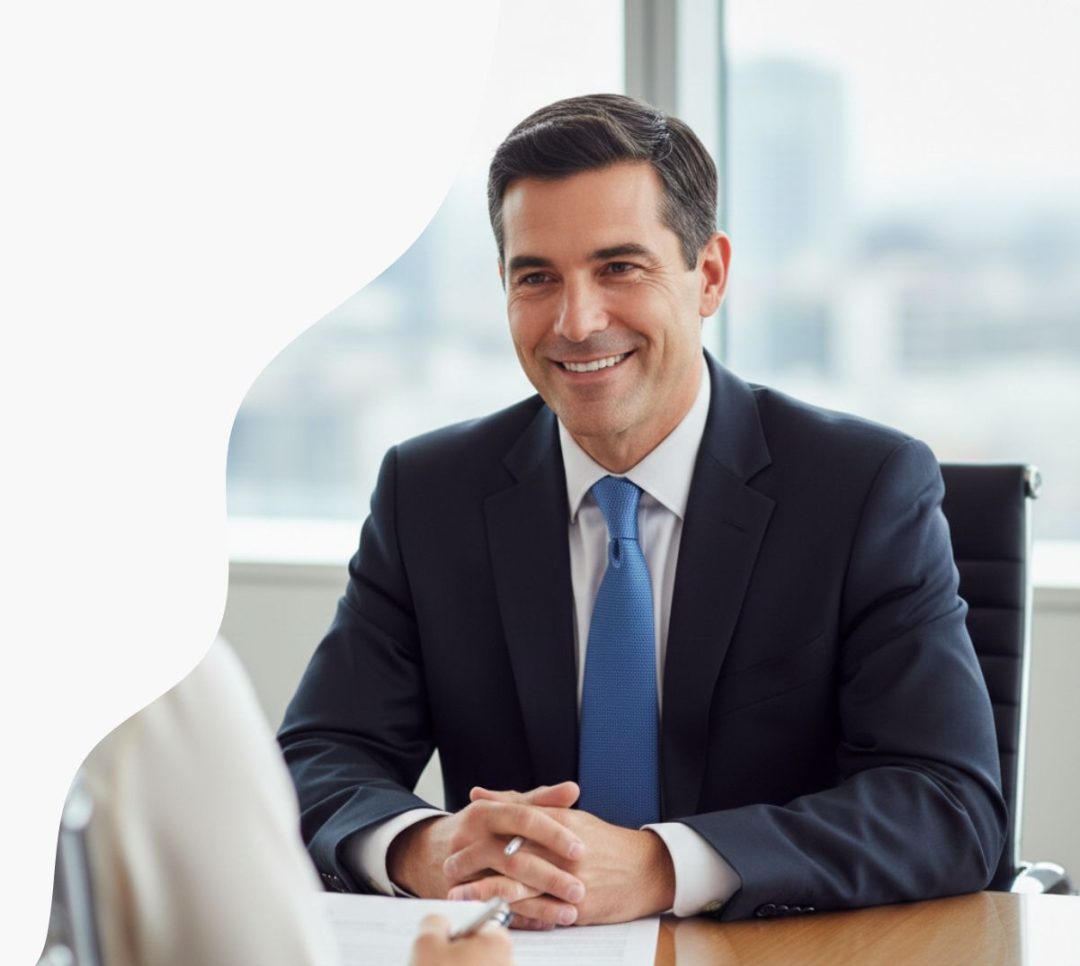 Brokers ICHRA administration partner businessman in office discussing ICHRA
